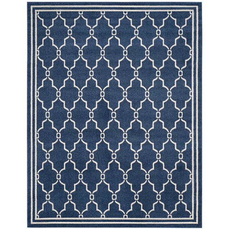 Pemberly Row Polypropylene Navy Indoor Outdoor Rug - 8' x 10'