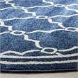 Pemberly Row Polypropylene Navy Indoor Outdoor Rug - Round 7'