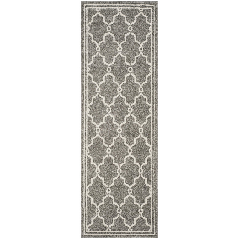 Pemberly Row Polypropylene Dark Grey Indoor Outdoor Rug - 2'3