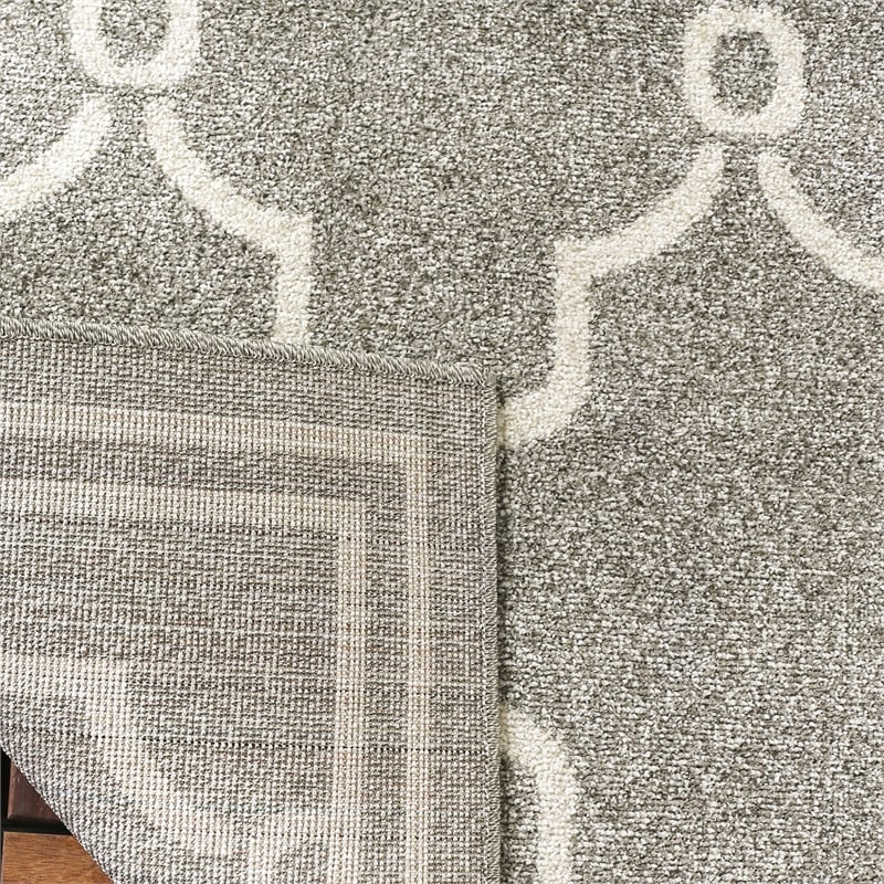 Pemberly Row Polypropylene Dark Grey Indoor Outdoor Rug - 5' x 8'