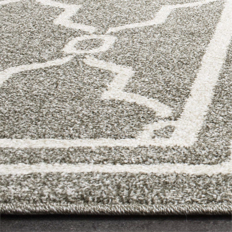 Pemberly Row Polypropylene Dark Grey Indoor Outdoor Rug - 9' x 12'