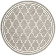 Pemberly Row Polypropylene Dark Grey Indoor Outdoor Rug - Round 7'