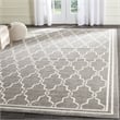 Pemberly Row Polypropylene Dark Grey Indoor Outdoor Rug - Square 7'