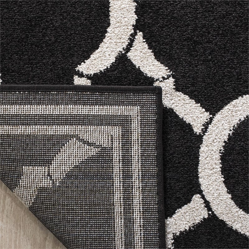 Pemberly Row Polypropylene Anthracite Indoor Outdoor Rug - 4' x 6'