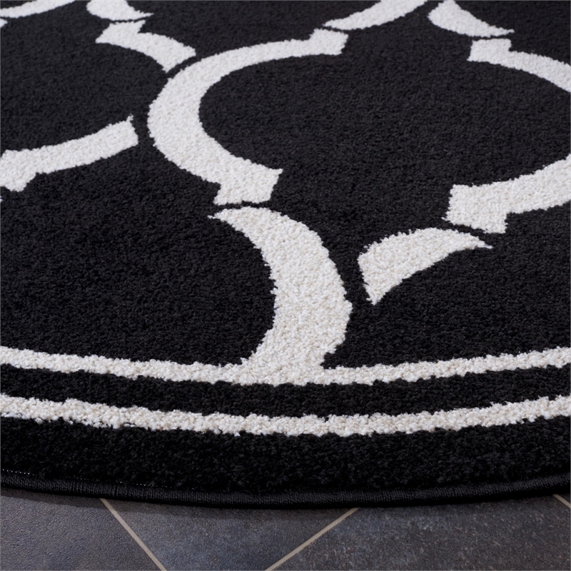 Pemberly Row Polypropylene Anthracite Indoor Outdoor Rug - 4' x 6'
