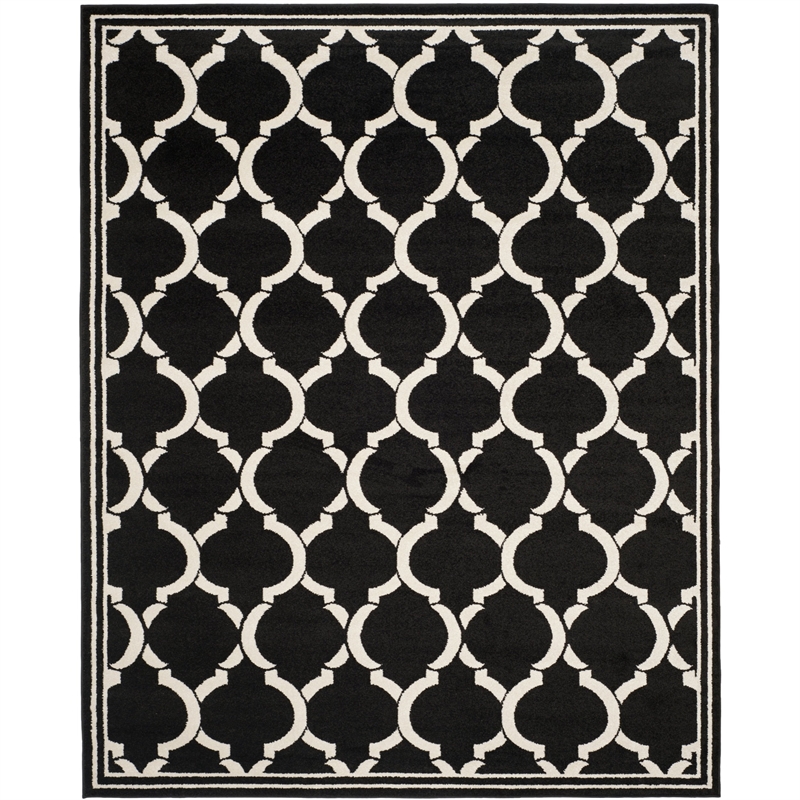 Pemberly Row Polypropylene Anthracite Indoor Outdoor Rug - 8' x 10'