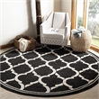 Pemberly Row Polypropylene Anthracite Indoor Outdoor Rug - Round 7'