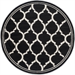 Pemberly Row Polypropylene Anthracite Indoor Outdoor Rug - Round 7'