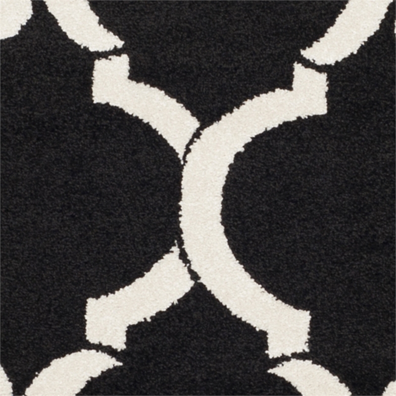 Pemberly Row Polypropylene Anthracite Indoor Outdoor Rug - Round 7'