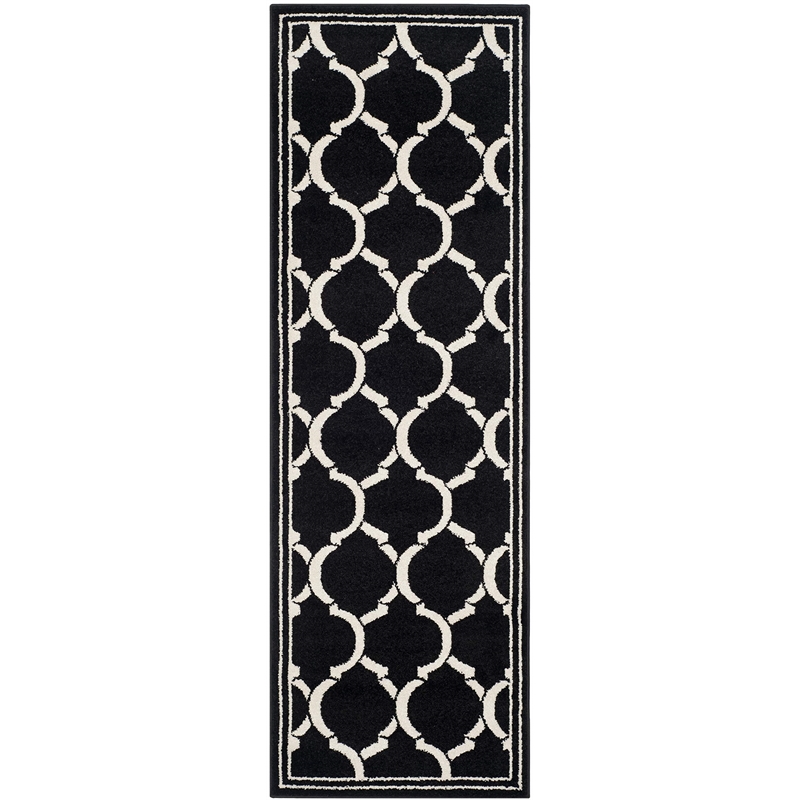 Pemberly Row Polypropylene Anthracite Indoor Outdoor Rug - Runner 2'3
