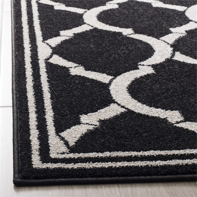 Pemberly Row Polypropylene Anthracite Indoor Outdoor Rug - Runner 2'3