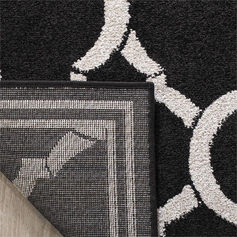 Pemberly Row Polypropylene Anthracite Indoor Outdoor Rug - Square 7'