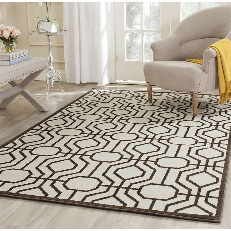 Pemberly Row Polypropylene Ivory Indoor Outdoor Rug - 3' x 5'