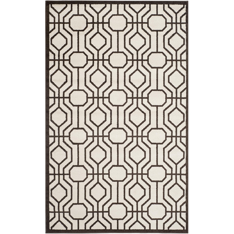 Pemberly Row Polypropylene Ivory Indoor Outdoor Rug - 4' x 6'