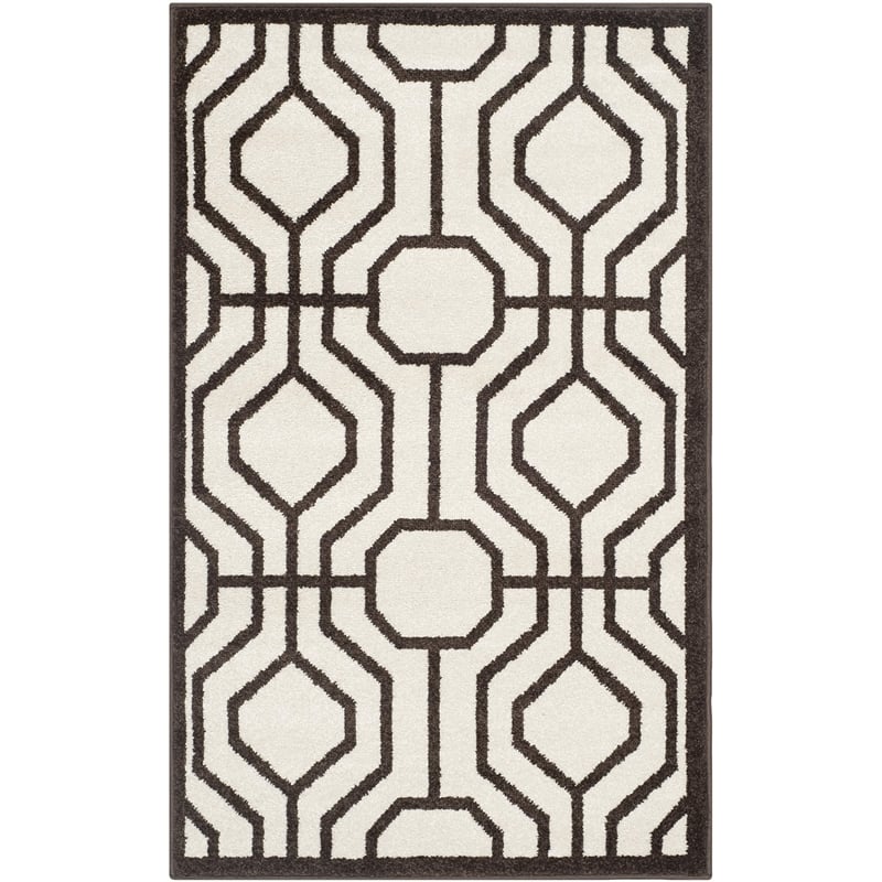 Pemberly Row Polypropylene Ivory Indoor Outdoor Rug - Runner 2'6