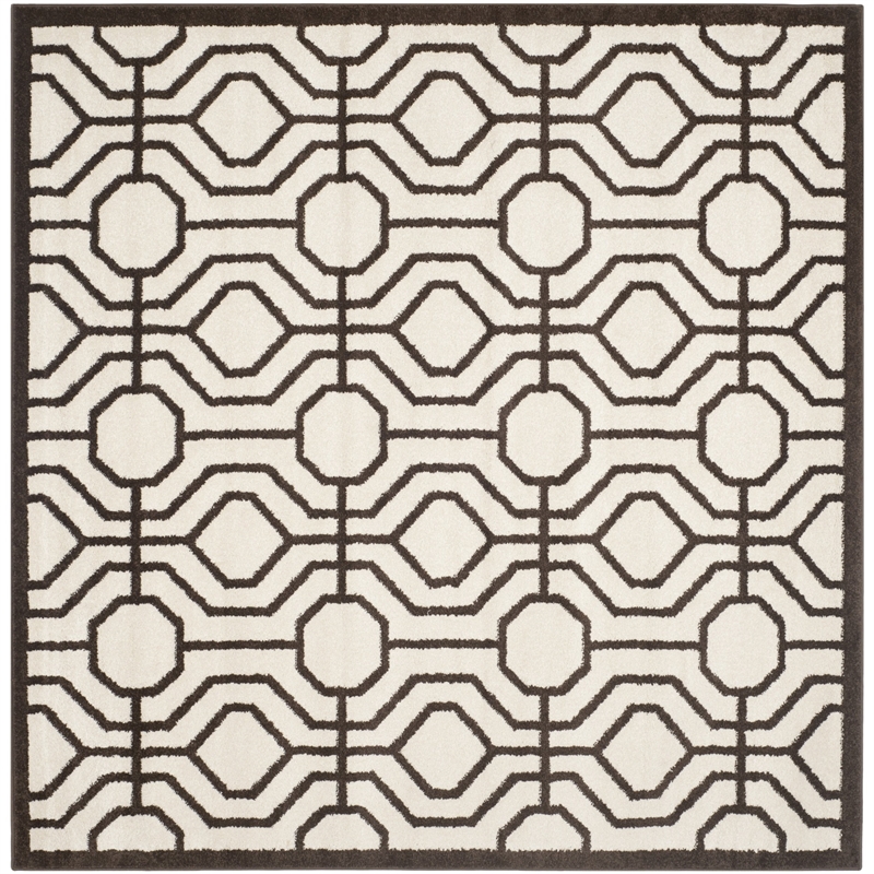 Pemberly Row Polypropylene Ivory Indoor Outdoor Rug - Square 7'
