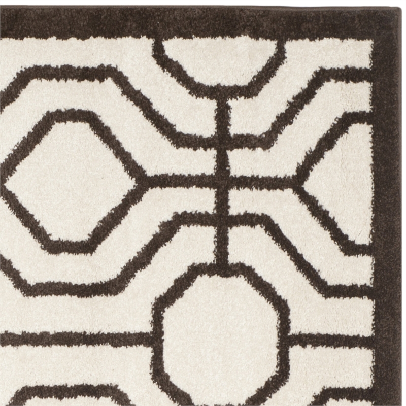Pemberly Row Polypropylene Ivory Indoor Outdoor Rug - Square 7'