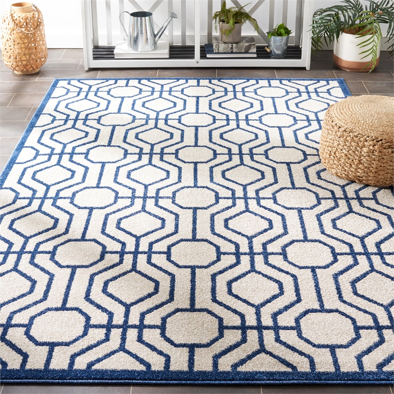 Pemberly Row Polypropylene Ivory Indoor Outdoor Rug - 3' x 5'