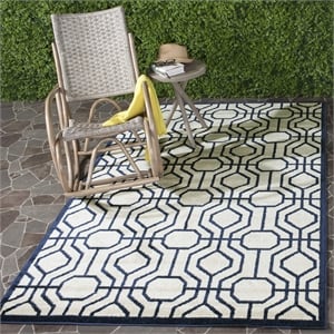 Pemberly Row Polypropylene Ivory Indoor Outdoor Rug - 4' x 6'