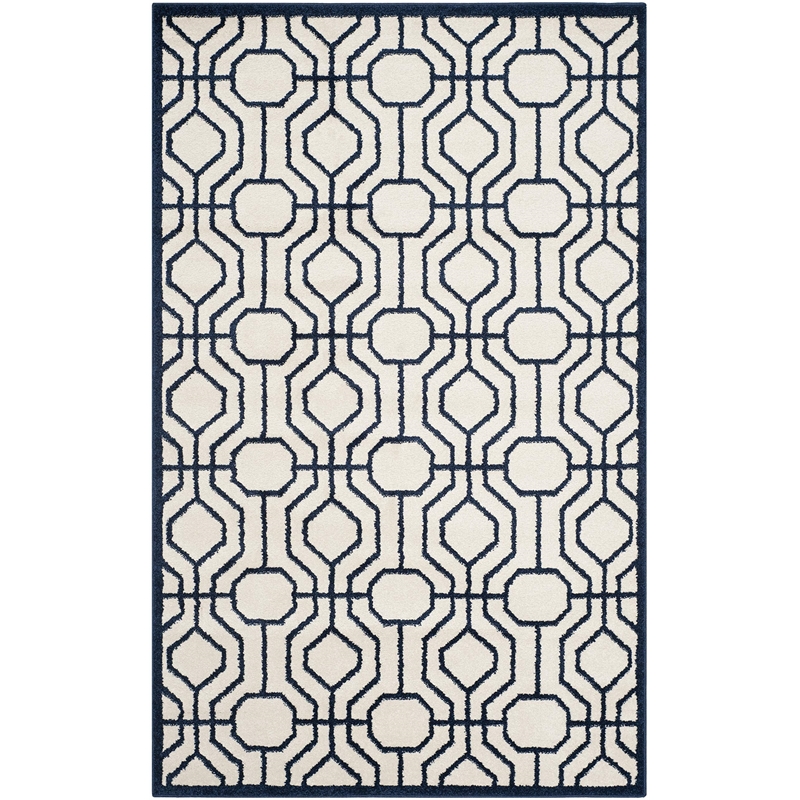 Pemberly Row Polypropylene Ivory Indoor Outdoor Rug - 4' x 6'