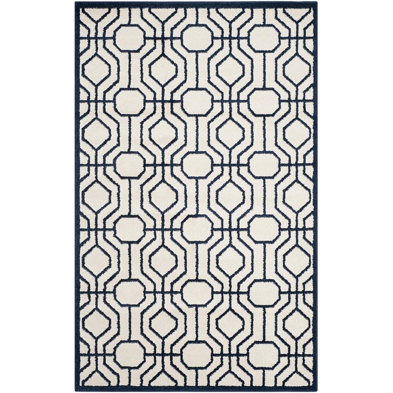 Pemberly Row Polypropylene Ivory Indoor Outdoor Rug - 5' x 8'