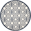 Pemberly Row Polypropylene Ivory Indoor Outdoor Rug - Round 7'