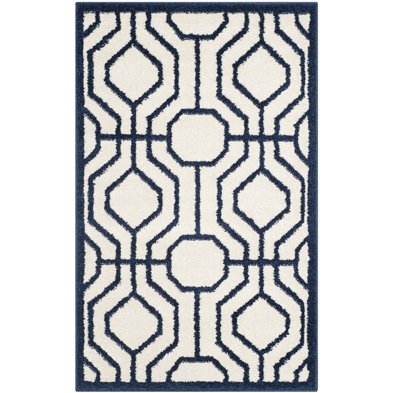 Pemberly Row Polypropylene Ivory Indoor Outdoor Rug - Runner 2'6
