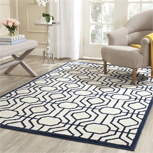 Pemberly Row Polypropylene Ivory Indoor Outdoor Rug - Square 7'