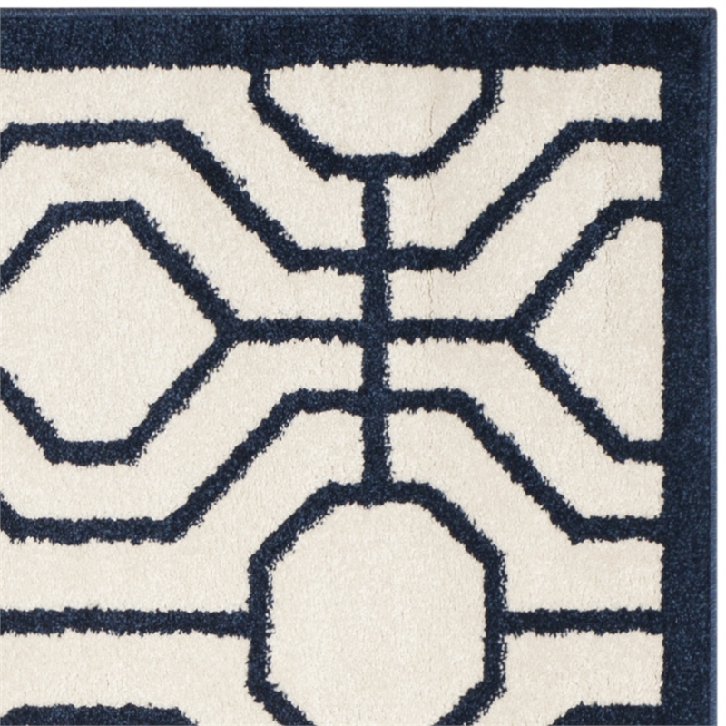 Pemberly Row Polypropylene Ivory Indoor Outdoor Rug - Square 7'
