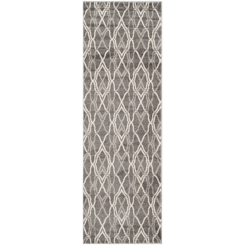 Pemberly Row Polypropylene Grey Indoor Outdoor Rug - 2'3