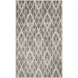 Pemberly Row Polypropylene Grey Indoor Outdoor Rug - 3' x 5'