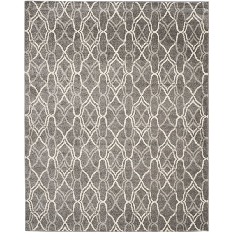 Pemberly Row Polypropylene Grey Indoor Outdoor Rug - 8' x 10'