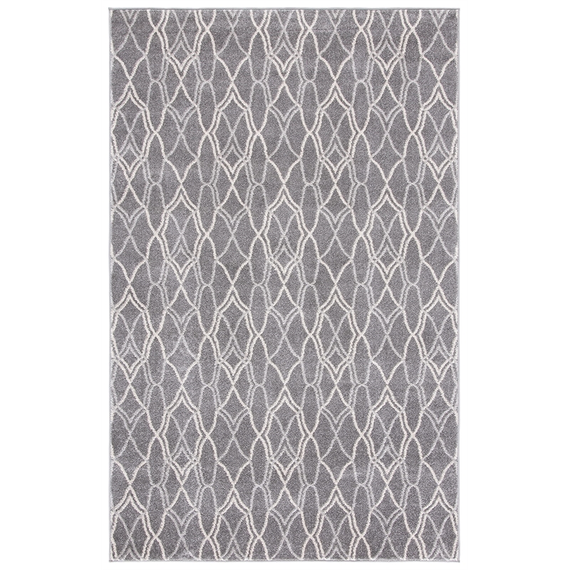 Pemberly Row Polypropylene Grey Indoor Outdoor Rug - 9' x 12'