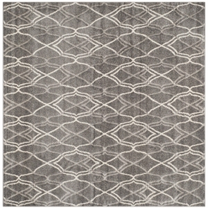 Pemberly Row Polypropylene Grey Indoor Outdoor Rug - Square 7'