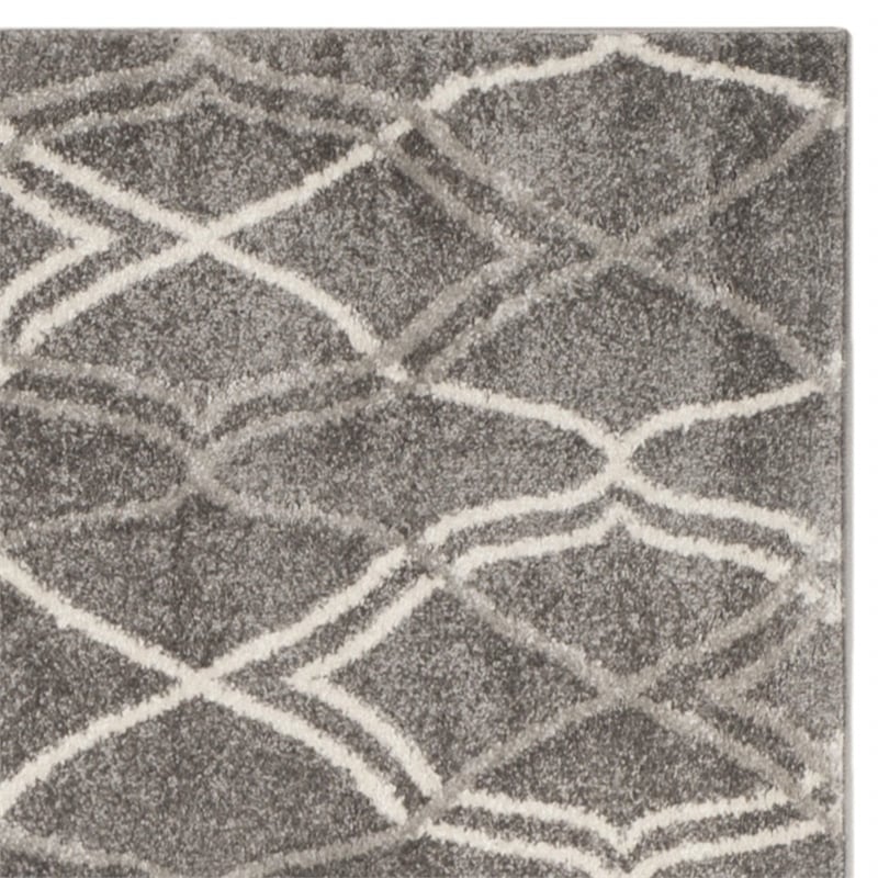 Pemberly Row Polypropylene Grey Indoor Outdoor Rug - Square 7'