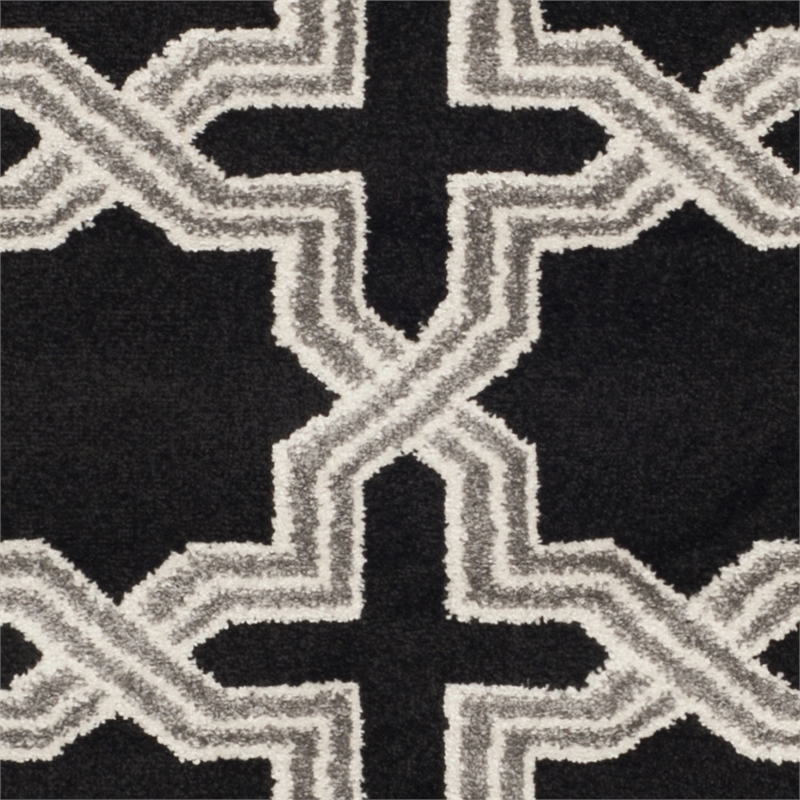 Pemberly Row Polypropylene Anthracite Indoor Outdoor Rug - 4' x 6'