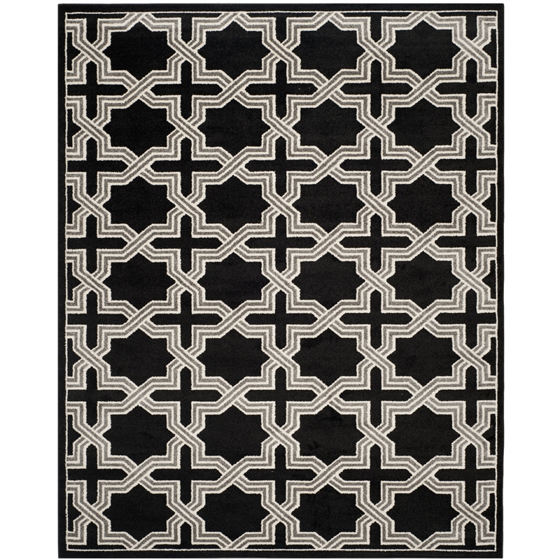 Pemberly Row Polypropylene Anthracite Indoor Outdoor Rug - 8' x 10'