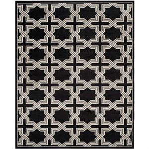 Pemberly Row Polypropylene Anthracite Indoor Outdoor Rug - 9' x 12'