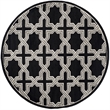 Pemberly Row Polypropylene Anthracite Indoor Outdoor Rug - Round 7'