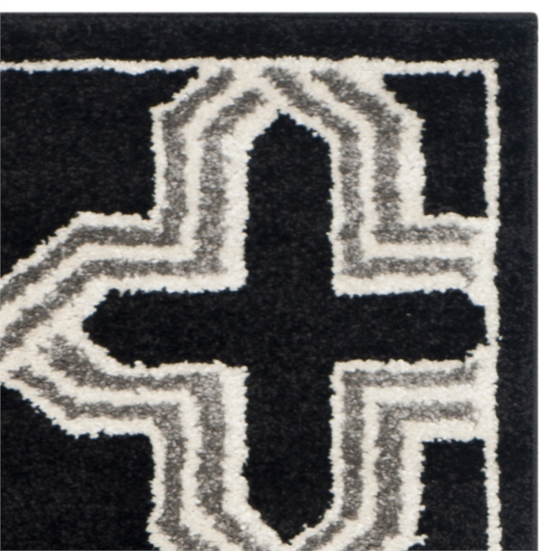 Pemberly Row Polypropylene Anthracite Indoor Outdoor Rug - Runner 2'3