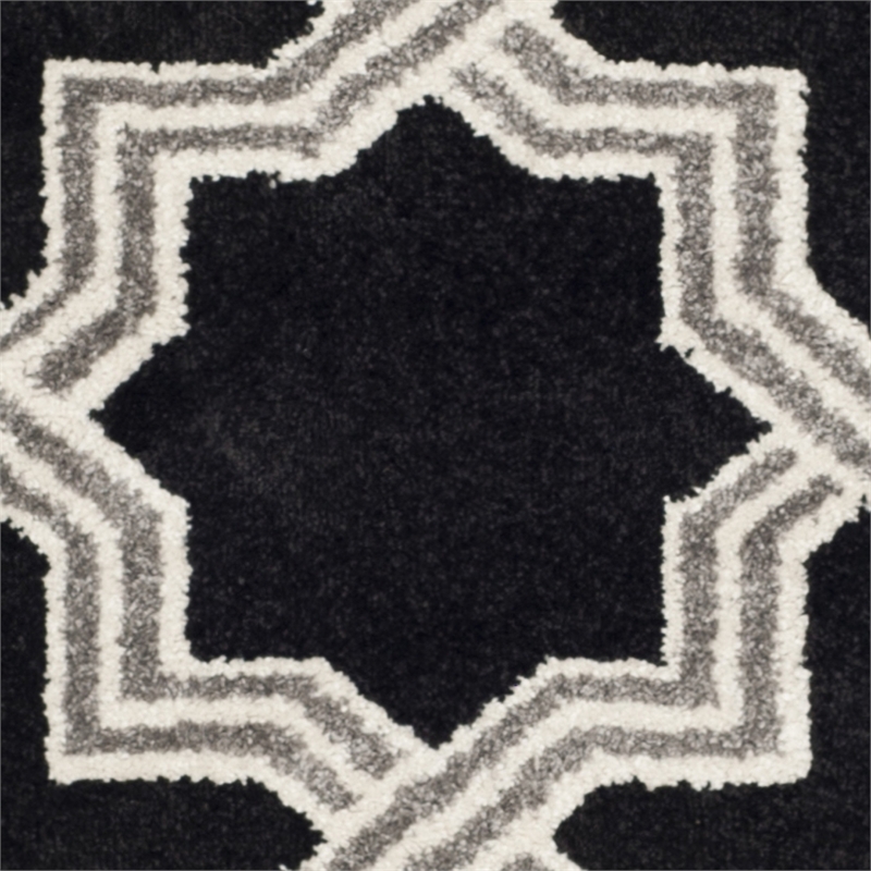 Pemberly Row Polypropylene Anthracite Indoor Outdoor Rug - Runner 2'3