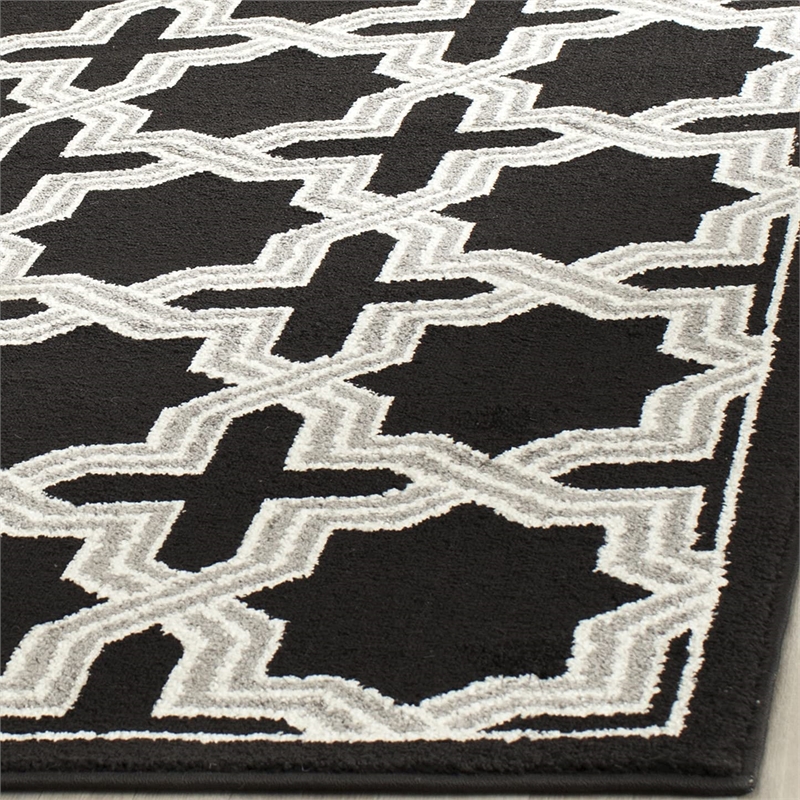 Pemberly Row Polypropylene Anthracite Indoor Outdoor Rug - Square 7'
