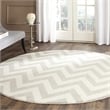 Pemberly Row Polypropylene Light Grey Indoor Outdoor Rug - Round 9'