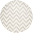 Pemberly Row Polypropylene Light Grey Indoor Outdoor Rug - Round 9'