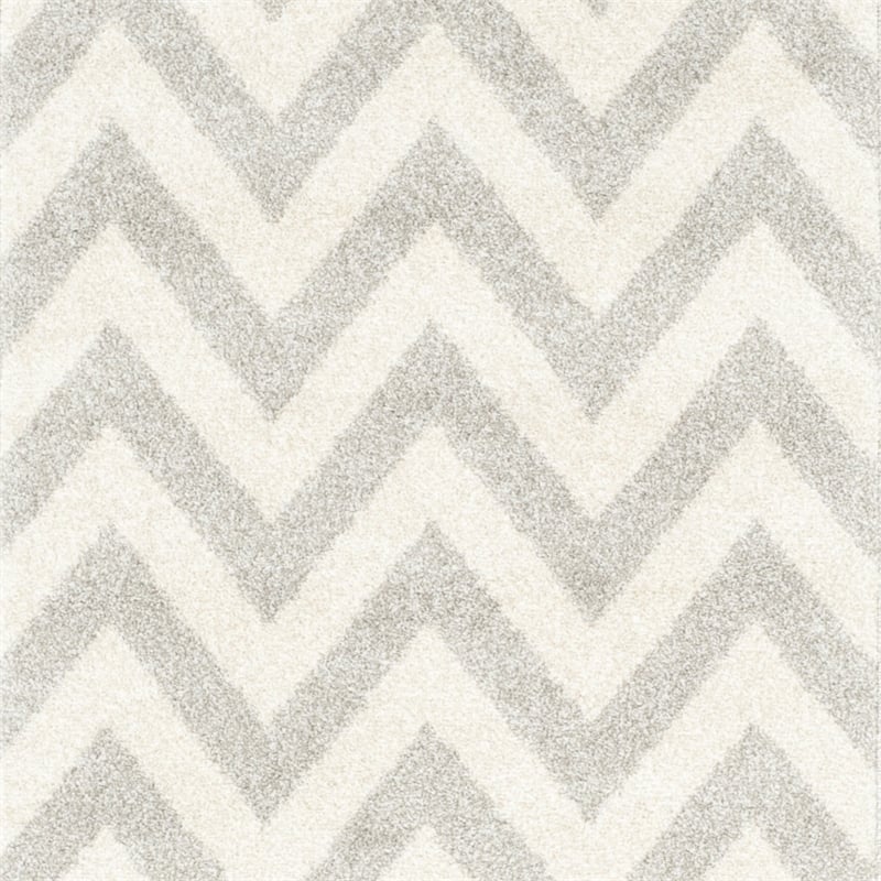 Pemberly Row Polypropylene Light Grey Indoor Outdoor Rug - Runner 2'3