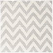 Pemberly Row Polypropylene Light Grey Indoor Outdoor Rug - Square 5'