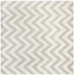 Pemberly Row Polypropylene Light Grey Indoor Outdoor Rug - Square 5'