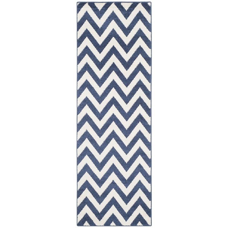 Pemberly Row Polypropylene Navy Indoor Outdoor Rug - 2'3