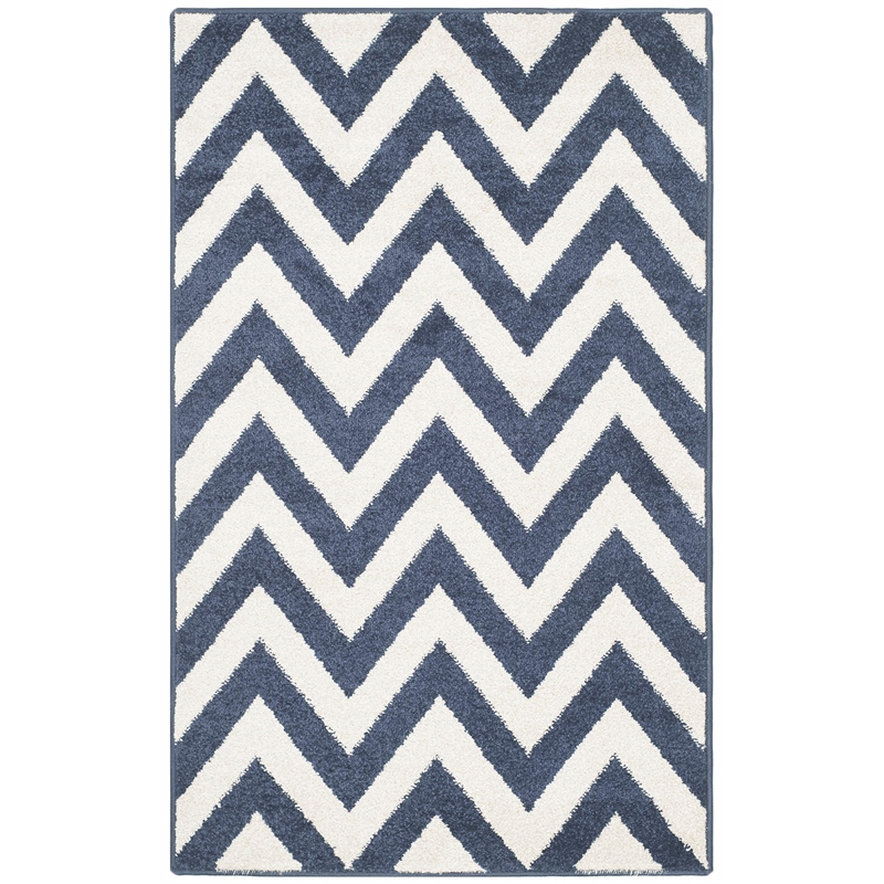 Pemberly Row Polypropylene Navy Indoor Outdoor Rug - 2'6