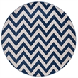 Pemberly Row Polypropylene Navy Indoor Outdoor Rug - Round 7'